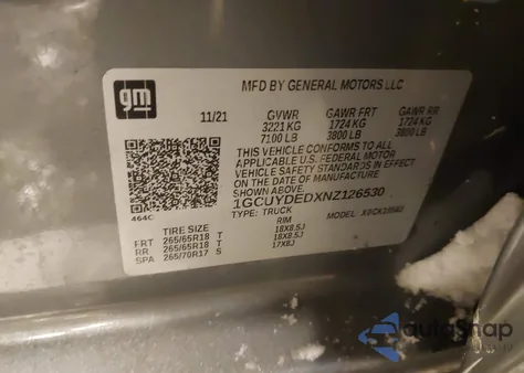 2022 Chevrolet Silverado 1500 Ltd 4Wd Short Bed Lt z USA, uszkodzony, nr VIN 1GCUYDEDXNZ126530